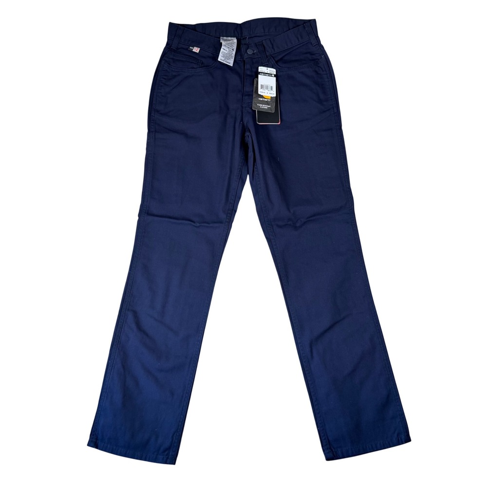 Carhartt Women FR Flame Resistant Rugged Flex Canvas Pants Navy 8 Reg 102689-410